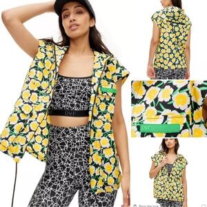 NWT-Diane von Furstenberg xTarget-Poppy-Short-Sleeve Hooded Vest-Sz XS